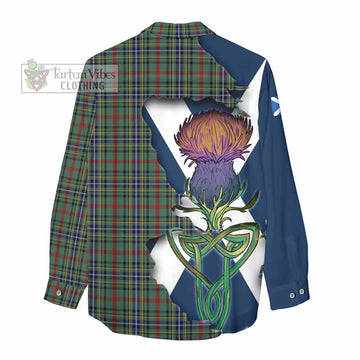 Bisset Tartan Family Crest Women's Casual Shirt Scottish Thistle Celtic Inspired - Tartan Vibes Clothing