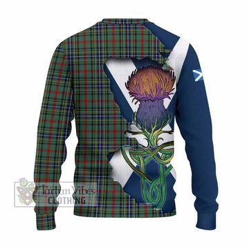 Bisset Tartan Family Crest Knitted Sweater Scottish Thistle Celtic Inspired - Tartan Vibes Clothing