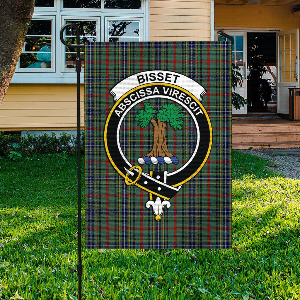 Bisset Tartan Garden Flag with Family Crest Garden Flag - Tartan Vibes Clothing