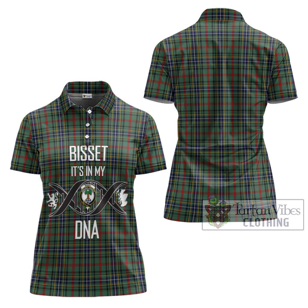 Bisset Tartan Women's Polo Shirt with Family Crest DNA In Me Style - Tartanvibesclothing Shop