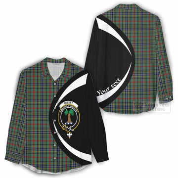 Bisset Tartan Women's Casual Shirt with Family Crest Circle Style