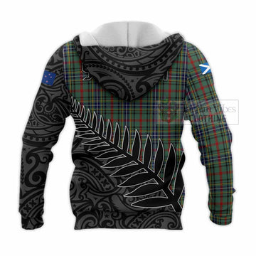 Bisset Crest Tartan Knitted Hoodie with New Zealand Silver Fern Half Style