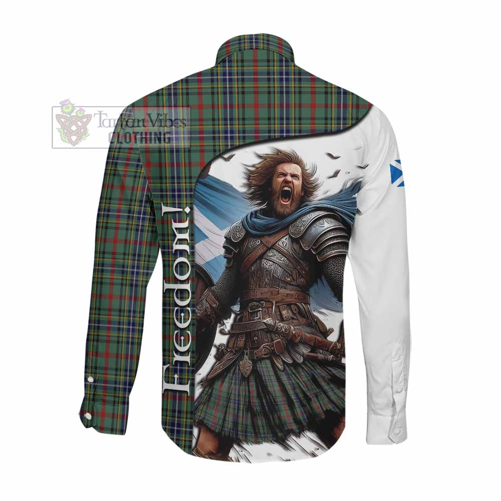 Tartan Vibes Clothing Bisset Crest Tartan Long Sleeve Button Shirt Inspired by the Freedom of Scottish Warrior