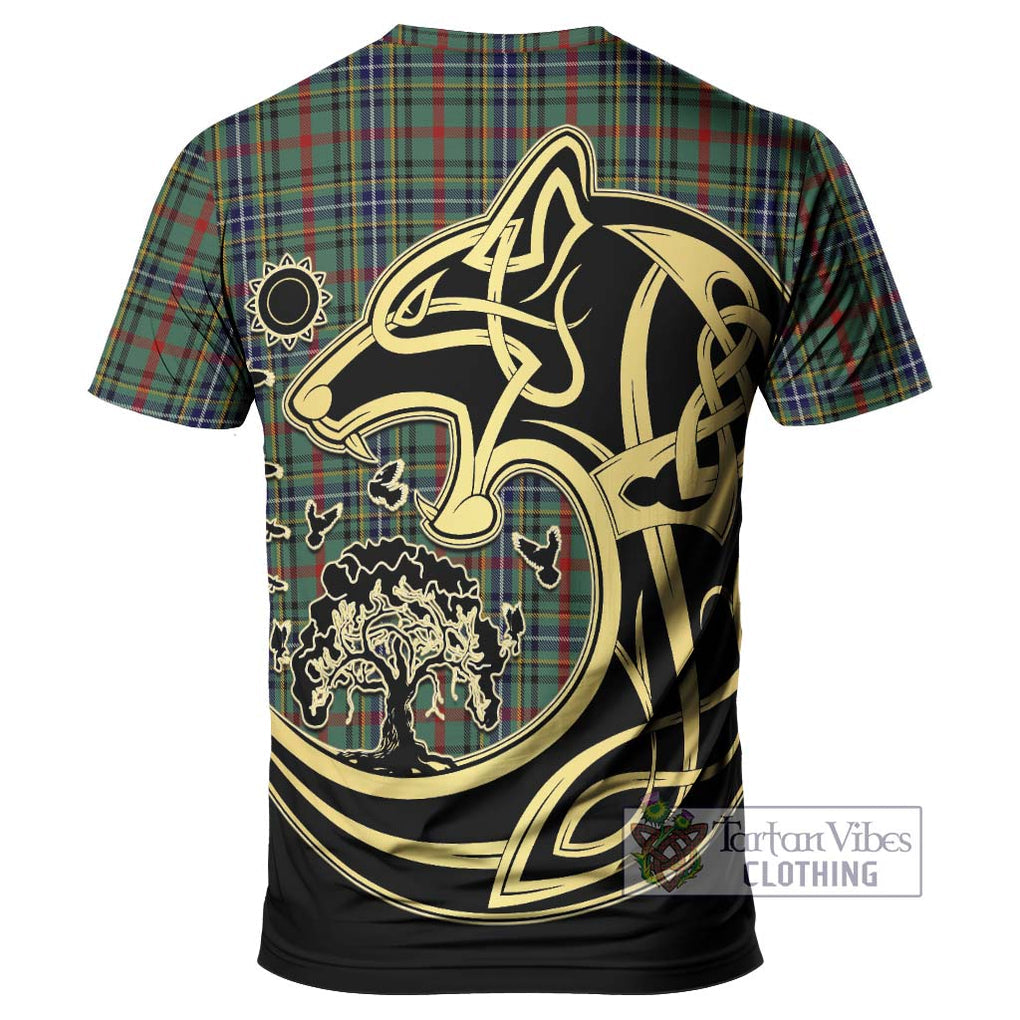 Bisset Tartan T-Shirt with Family Crest Celtic Wolf Style - Tartan Vibes Clothing