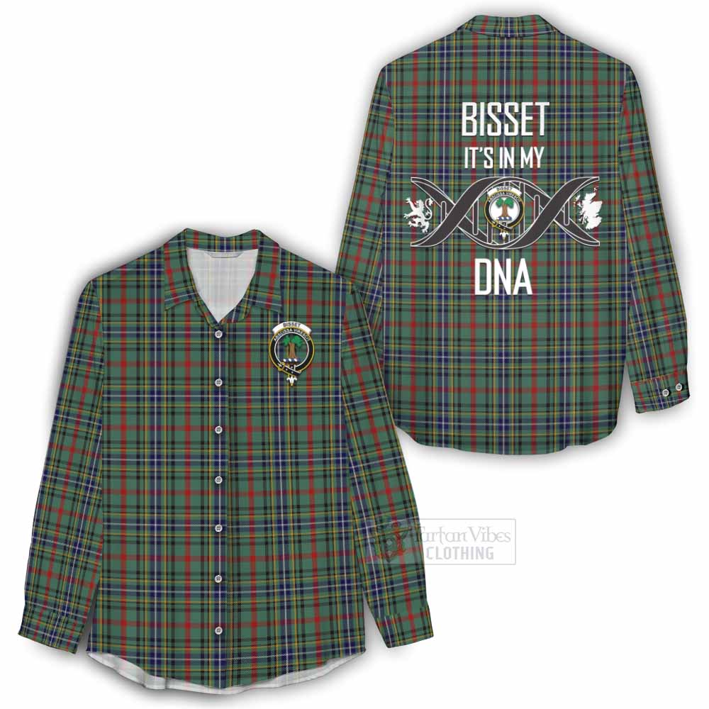 Tartan Vibes Clothing Bisset Tartan Women's Casual Shirt with Family Crest DNA In Me Style