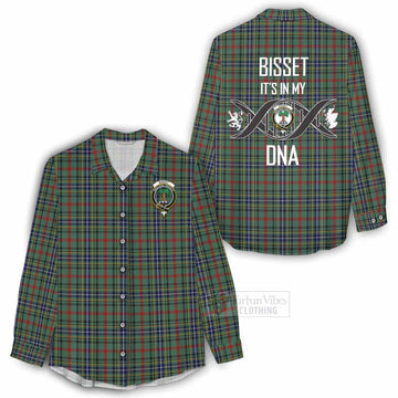 Bisset Tartan Women's Casual Shirt with Family Crest DNA In Me Style