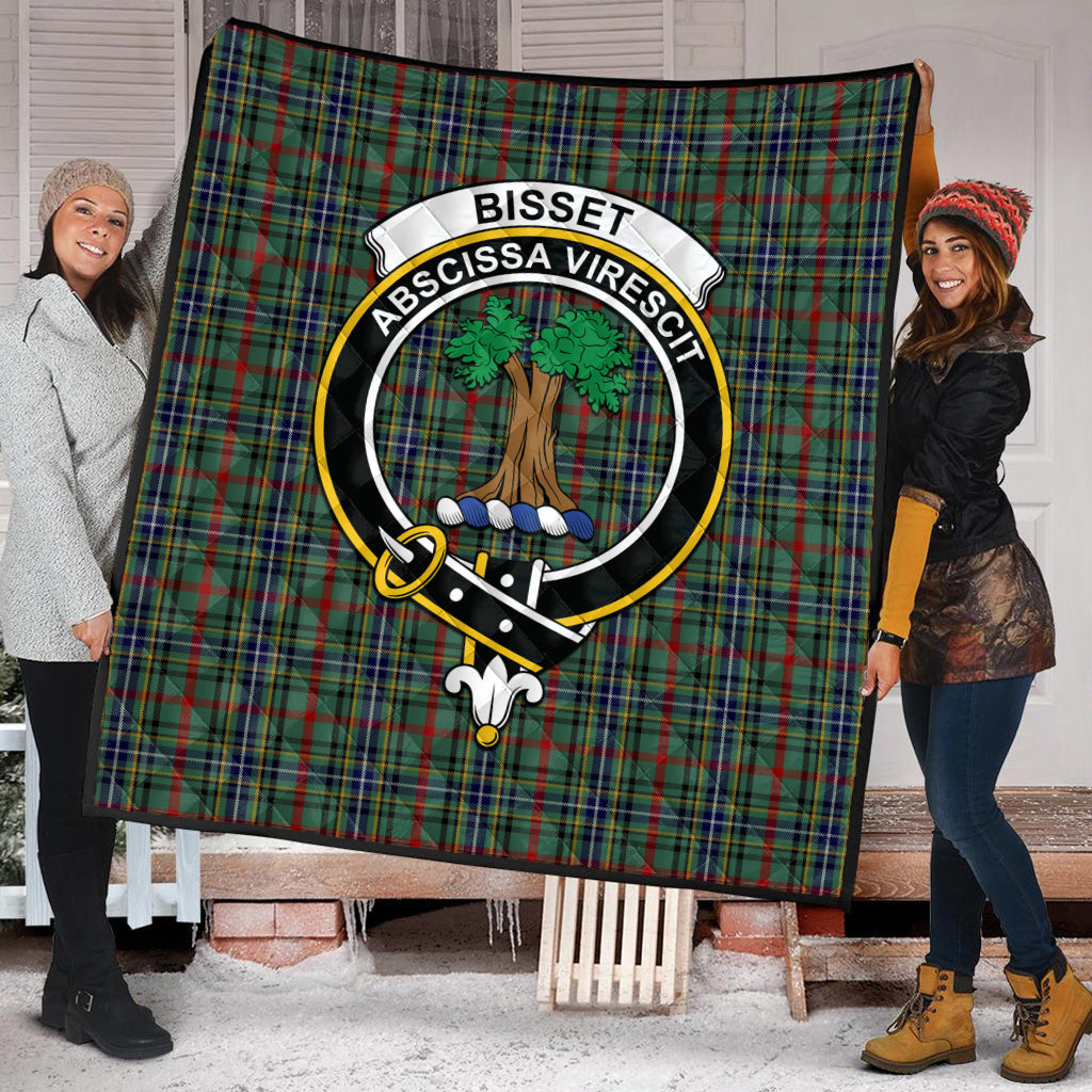 Bisset Tartan Quilt with Family Crest - Tartanvibesclothing