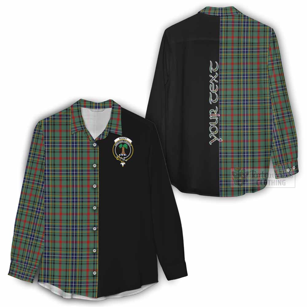 Tartan Vibes Clothing Bisset Tartan Women's Casual Shirt with Family Crest and Half Of Me Style