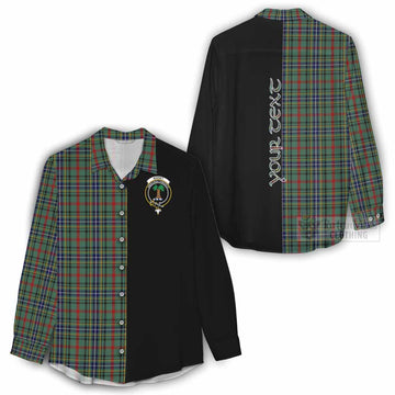 Bisset Tartan Women's Casual Shirt with Family Crest and Half Of Me Style