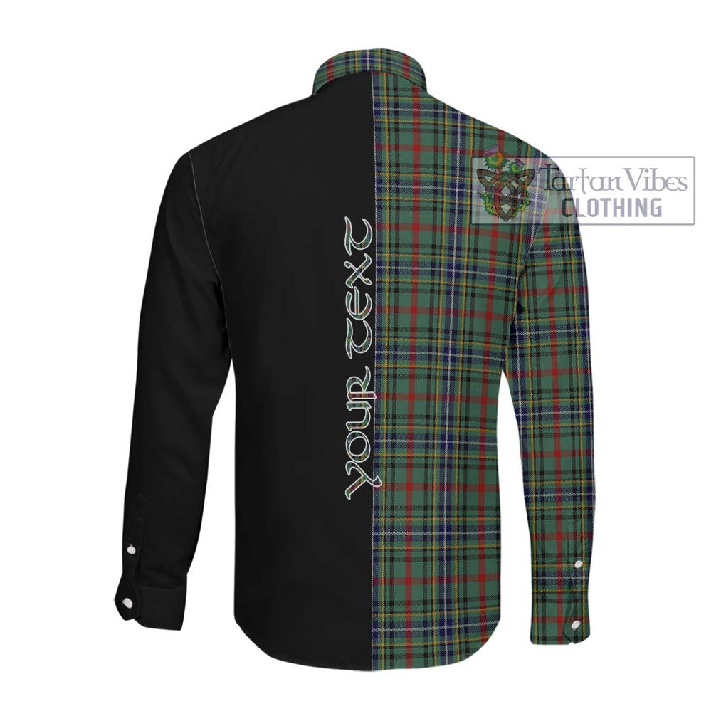 Bisset Tartan Long Sleeve Button Shirt with Family Crest and Half Of Me Style Men's Shirt - Tartan Vibes Clothing