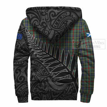 Bisset Crest Tartan Sherpa Hoodie with New Zealand Silver Fern Half Style