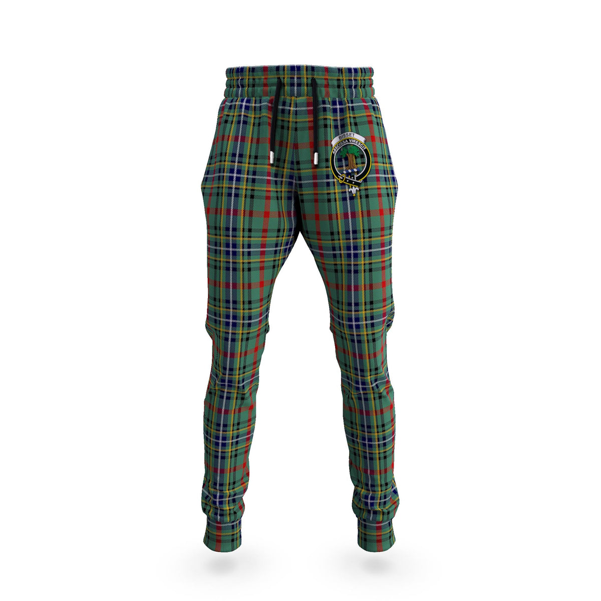 Bisset Tartan Joggers Pants with Family Crest 5XL - Tartan Vibes Clothing