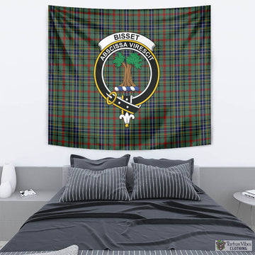 Bisset Tartan Tapestry Wall Hanging and Home Decor for Room with Family Crest