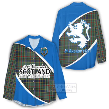 Bisset Family Crest Tartan Women's Casual Shirt Celebrate Saint Andrew's Day in Style - Tartan Vibes Clothing