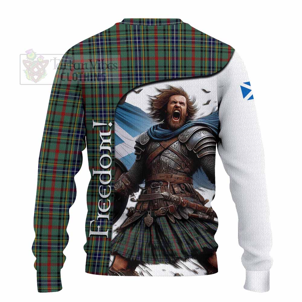 Tartan Vibes Clothing Bisset Crest Tartan Knitted Sweater Inspired by the Freedom of Scottish Warrior