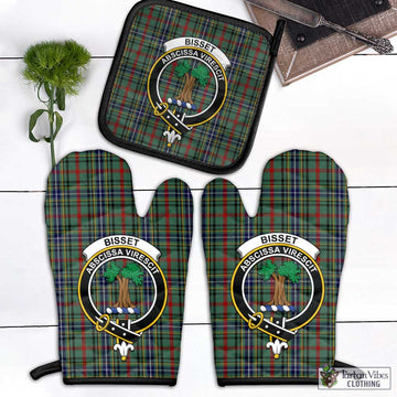 Bisset Tartan Combo Oven Mitt & Pot-Holder with Family Crest Black - Tartan Vibes Clothing