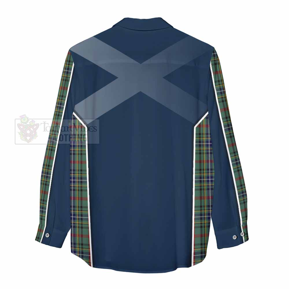 Tartan Vibes Clothing Bisset Tartan Women's Casual Shirt with Family Crest and Lion Rampant Vibes Sport Style