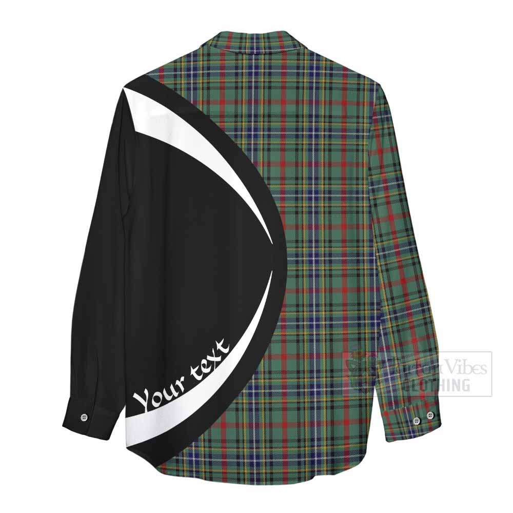 Tartan Vibes Clothing Bisset Tartan Women's Casual Shirt with Family Crest Circle Style