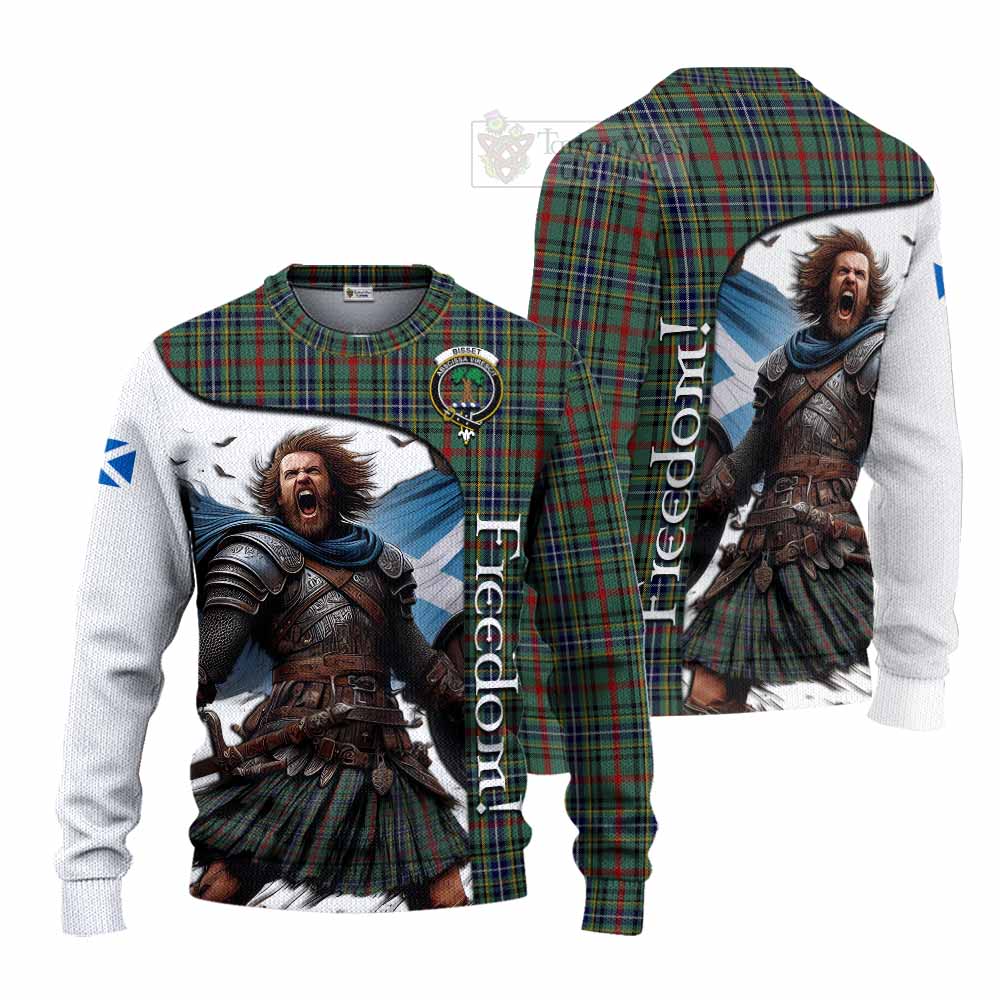 Tartan Vibes Clothing Bisset Crest Tartan Knitted Sweater Inspired by the Freedom of Scottish Warrior