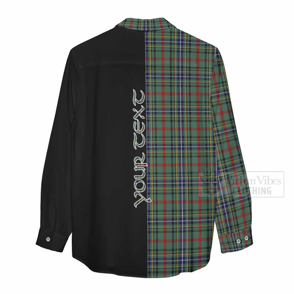 Tartan Vibes Clothing Bisset Tartan Women's Casual Shirt with Family Crest and Half Of Me Style