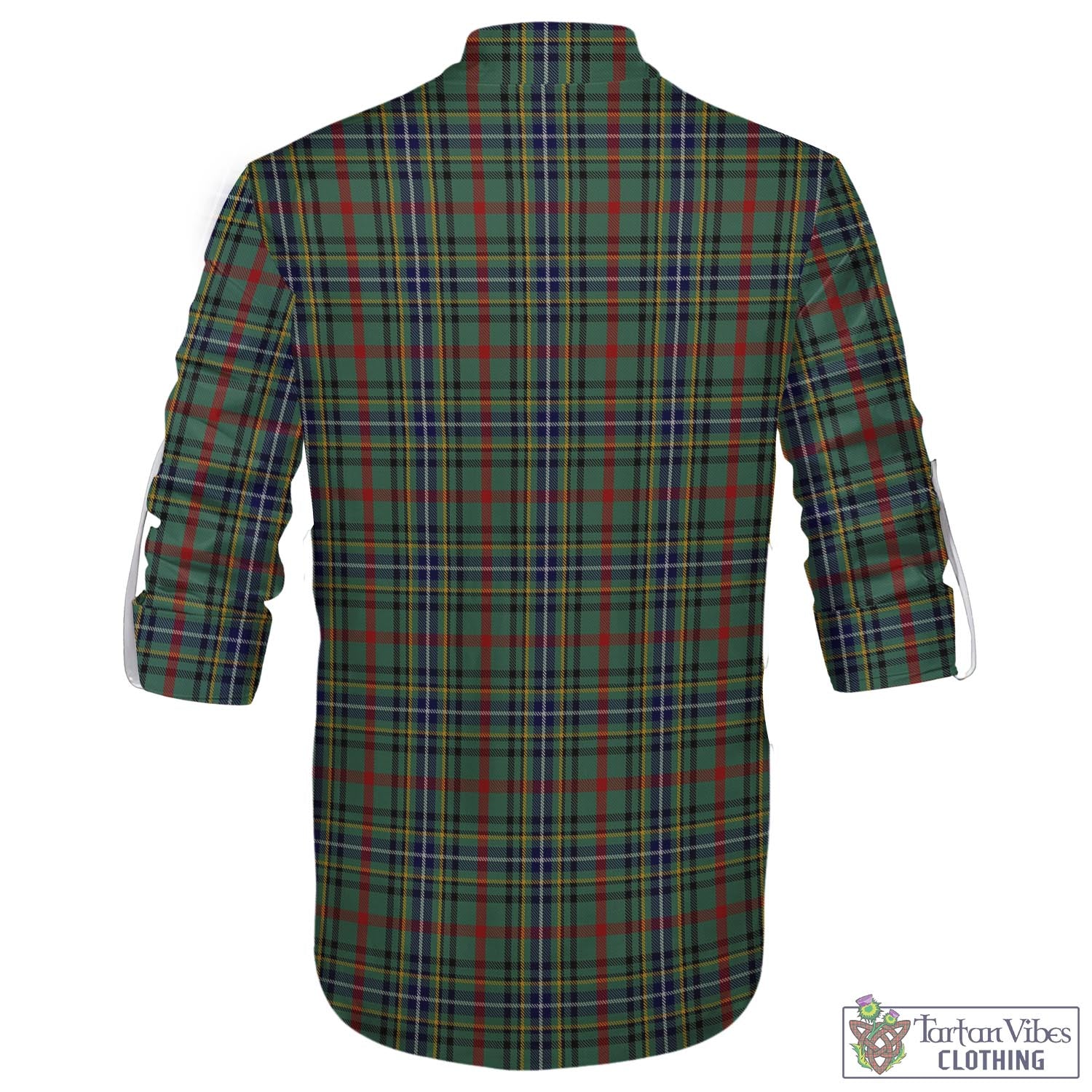 Tartan Vibes Clothing Bisset Tartan Men's Scottish Traditional Jacobite Ghillie Kilt Shirt with Family Crest