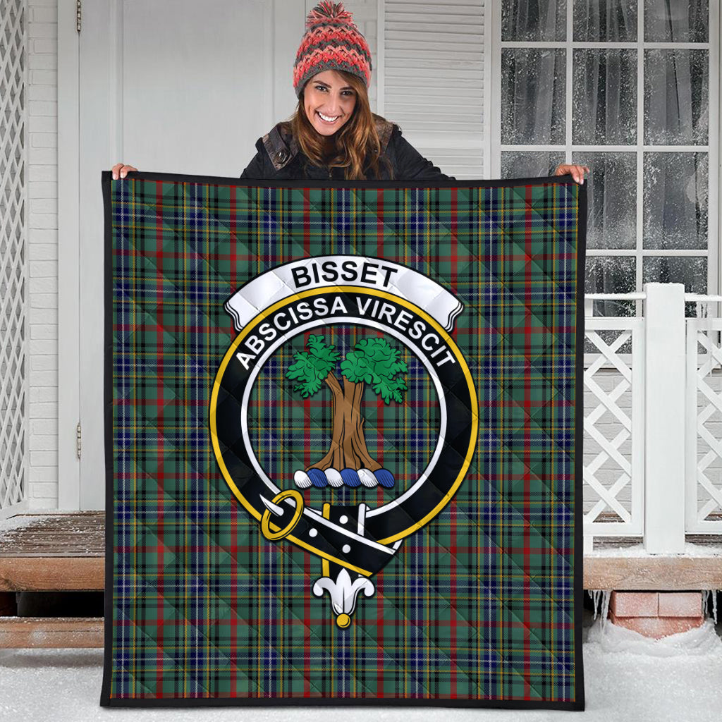 Bisset Tartan Quilt with Family Crest - Tartanvibesclothing