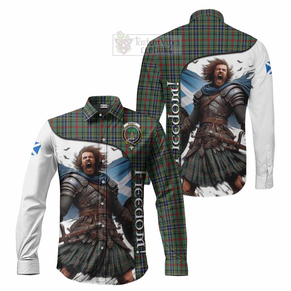 Tartan Vibes Clothing Bisset Crest Tartan Long Sleeve Button Shirt Inspired by the Freedom of Scottish Warrior