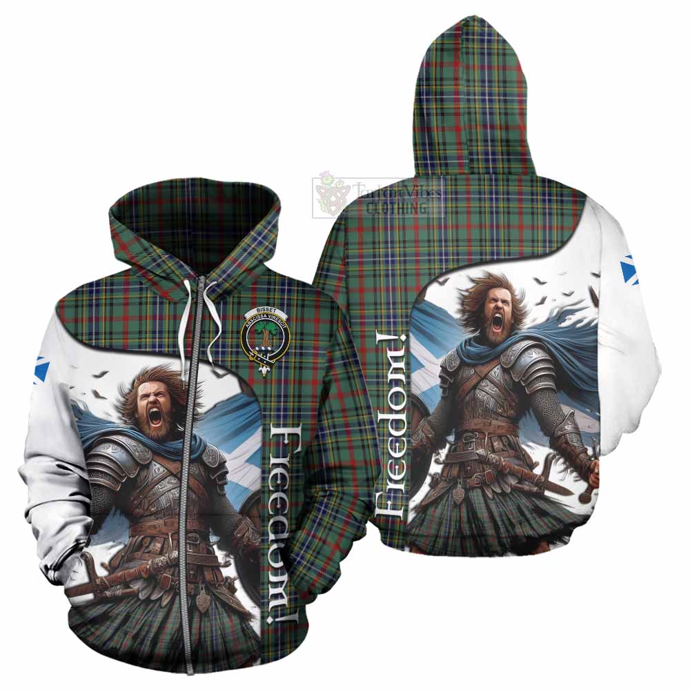 Tartan Vibes Clothing Bisset Crest Tartan Hoodie Inspired by the Freedom of Scottish Warrior