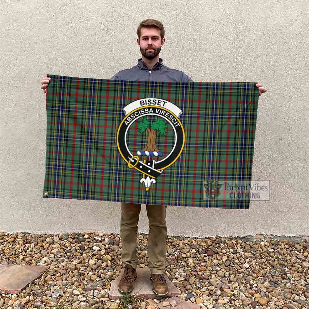 Bisset Tartan House Flag with Family Crest - Tartan Vibes Clothing