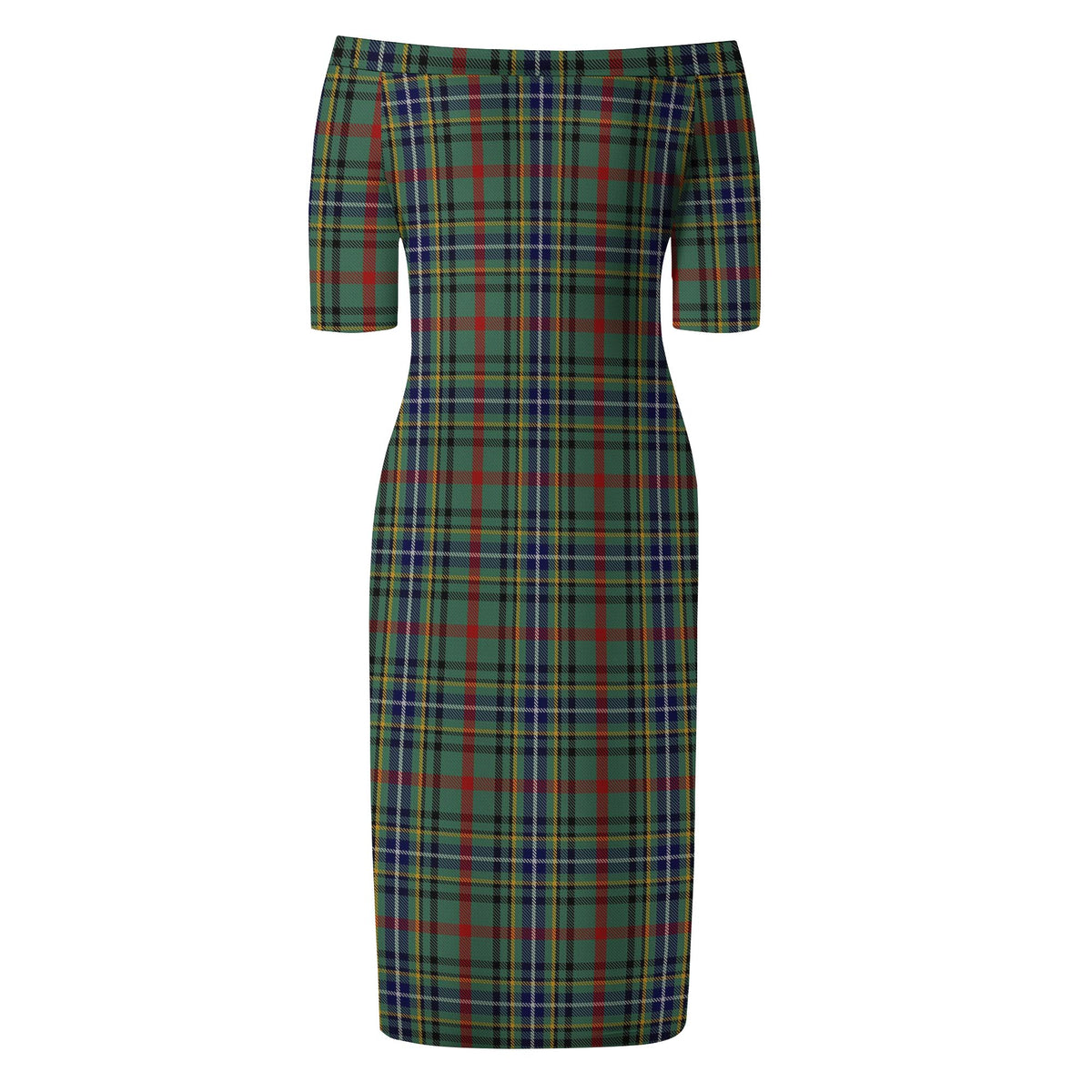 Bisset Tartan Off Shoulder Lady Dress - Tartan Vibes Clothing