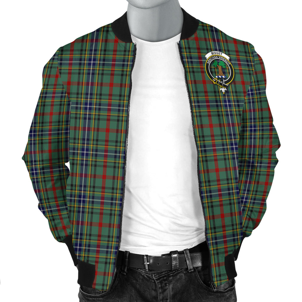 Bisset Tartan Bomber Jacket with Family Crest - Tartanvibesclothing