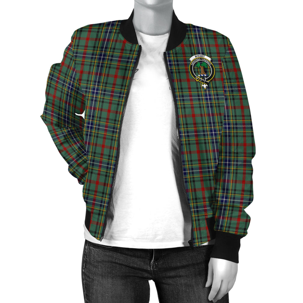 Bisset Tartan Bomber Jacket with Family Crest - Tartanvibesclothing