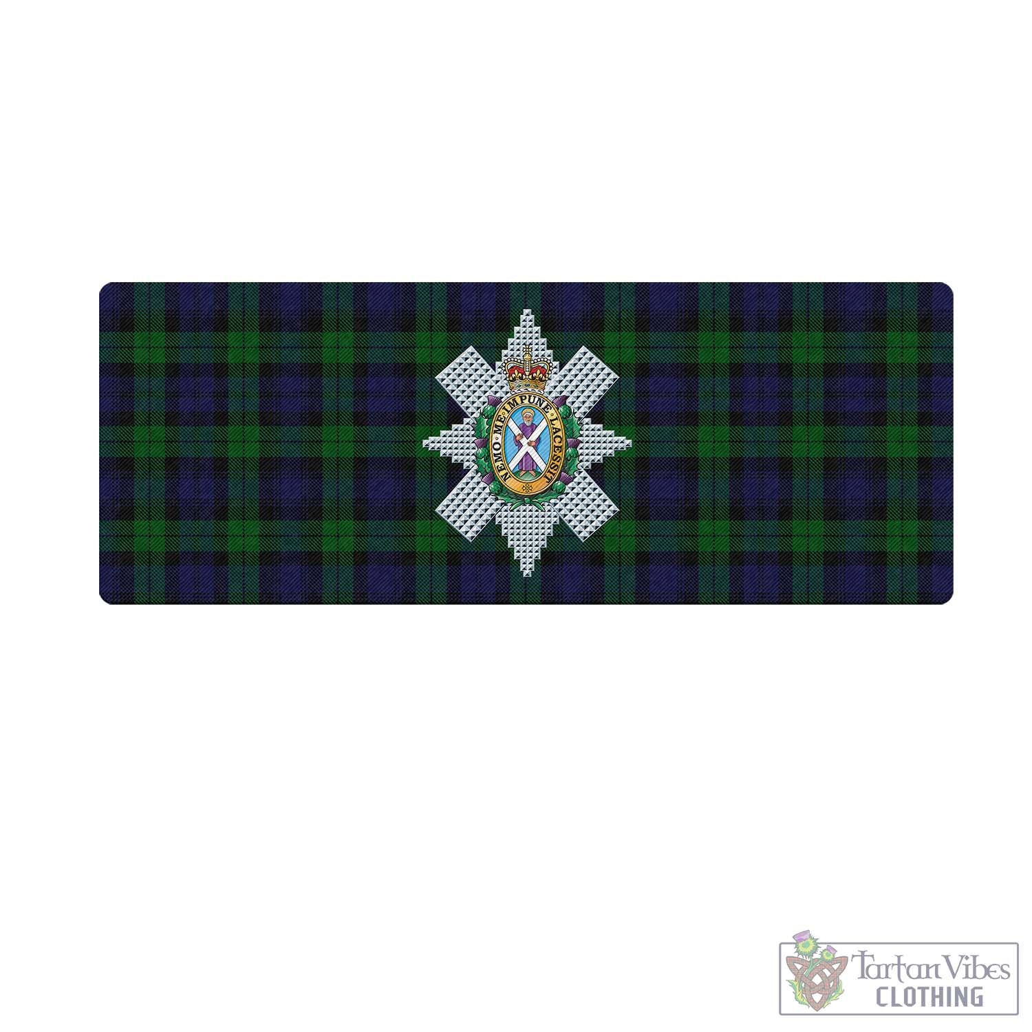 Tartan Vibes Clothing Black Watch Tartan Mouse Pad with Family Crest