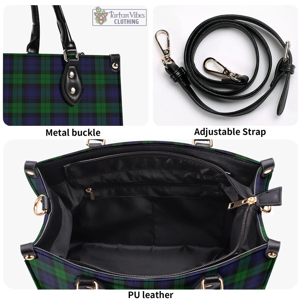 Tartan Vibes Clothing Black Watch Tartan Luxury Leather Handbags