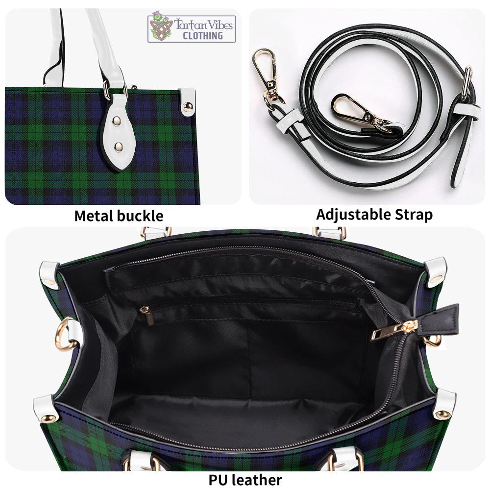 Tartan Vibes Clothing Black Watch Tartan Luxury Leather Handbags