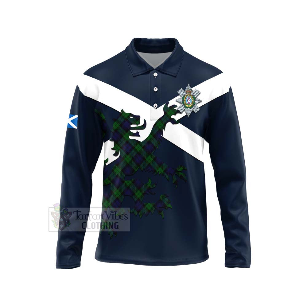 Tartan Vibes Clothing Black Watch Tartan Lion Rampant Long Sleeve Polo Shirt – Proudly Display Your Heritage with Alba Gu Brath and Clan Name