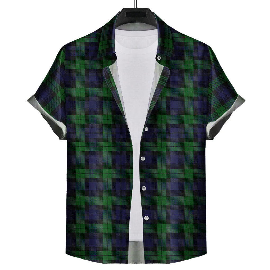 Black Watch Tartan Short Sleeve Button Down Shirt - Tartanvibesclothing