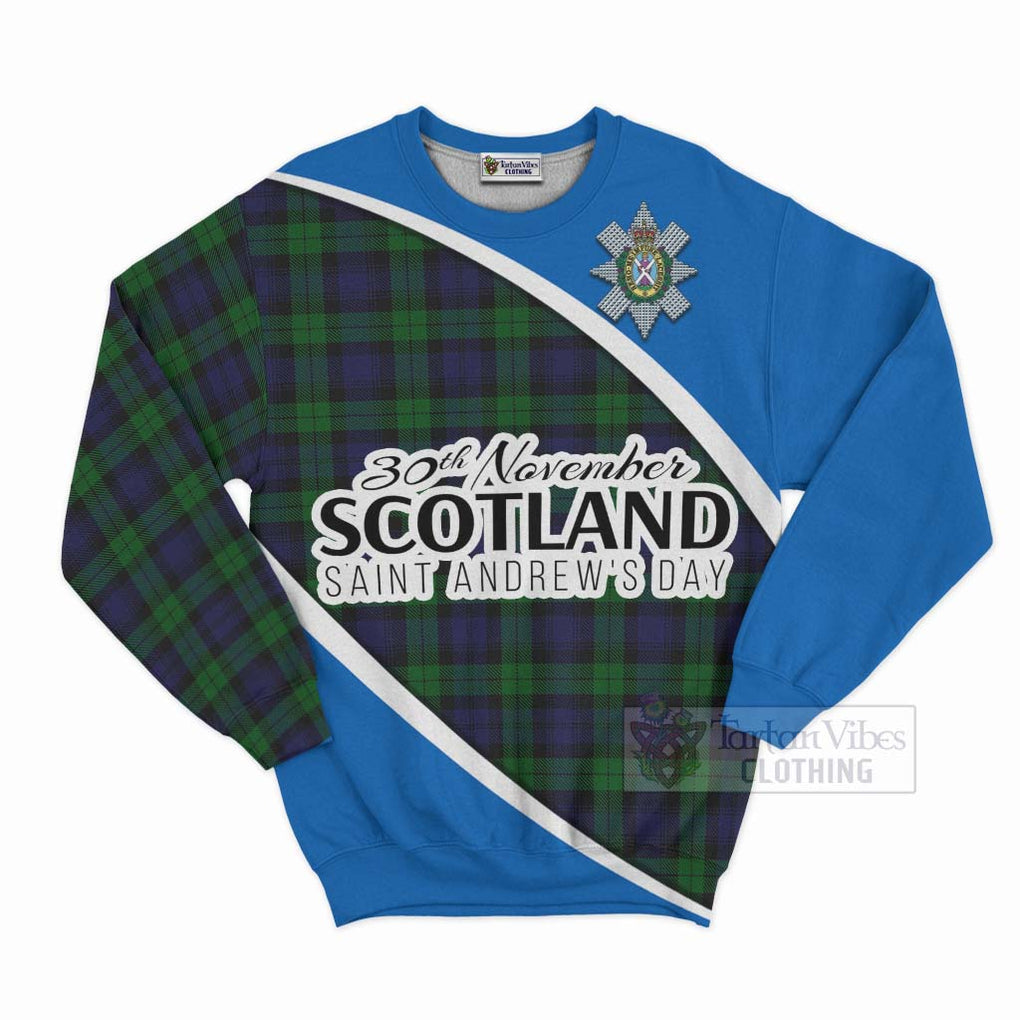 Tartan Vibes Clothing Black Watch Family Crest Tartan Sweatshirt Celebrate Saint Andrew's Day in Style