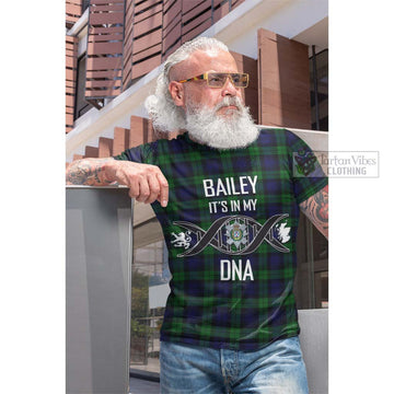 Black Watch Tartan Cotton T-shirt with Family Crest DNA In Me Style