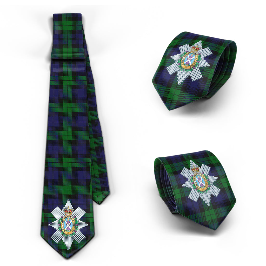 Black Watch Tartan Classic Necktie with Family Crest Necktie One Size - Tartan Vibes Clothing