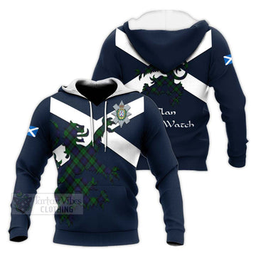 Black Watch Tartan Lion Rampant Knitted Hoodie Proudly Display Your Heritage with Alba Gu Brath and Clan Name