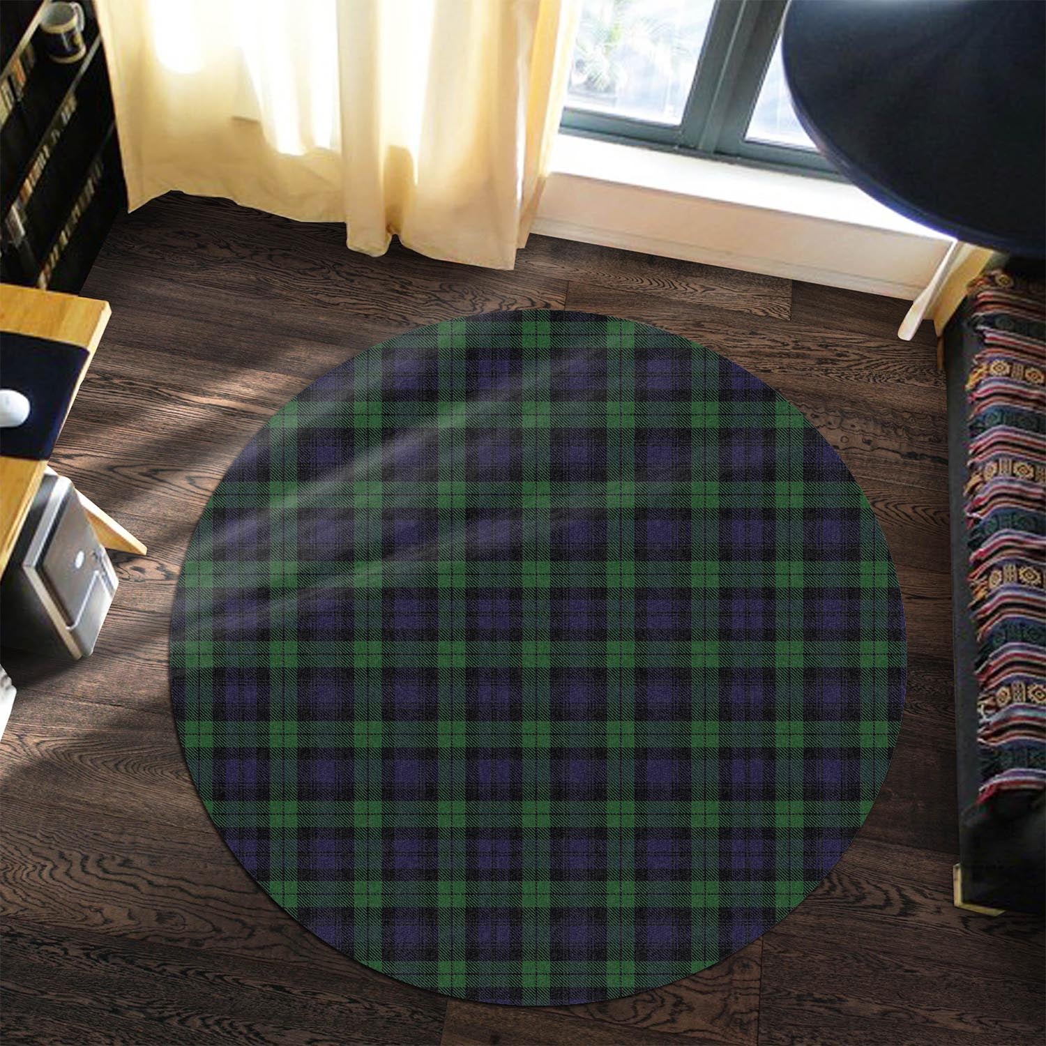 Black Watch Tartan Round Rug - Tartanvibesclothing