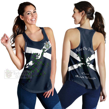 Black Watch Tartan Lion Rampant Women's Racerback Tanks  Proudly Display Your Heritage with Alba Gu Brath and Clan Name