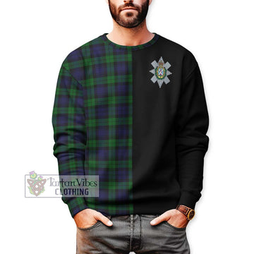 Black Watch Tartan Sweatshirt with Family Crest and Half Of Me Style