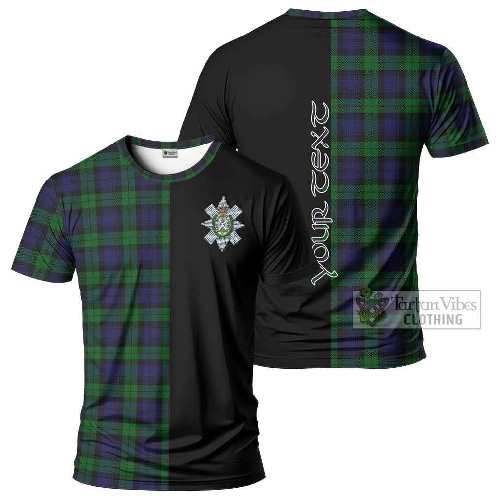 Black Watch Tartan T-Shirt with Family Crest and Half Of Me Style Kid's Shirt - Tartanvibesclothing Shop