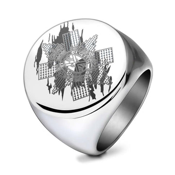 Black Watch Clan Crest Engraved Ring Scotland In Me Style