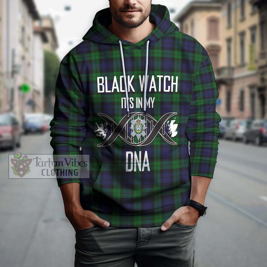 Black Watch Tartan Hoodie with Family Crest DNA In Me Style Pullover Hoodie - Tartanvibesclothing Shop