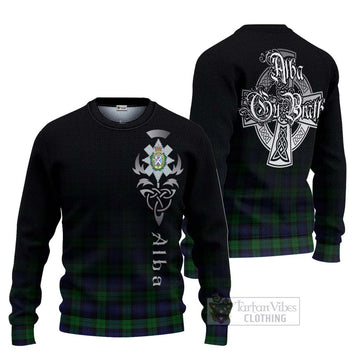 Black Watch Tartan Ugly Sweater Featuring Alba Gu Brath Family Crest Celtic Inspired