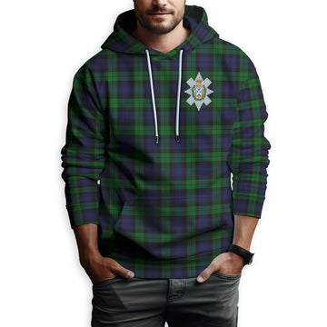 Black Watch Tartan Hoodie with Family Crest