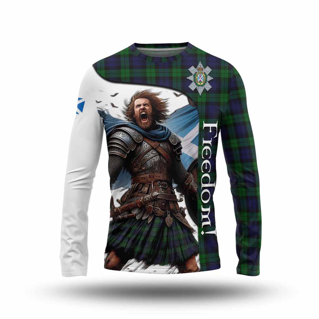 Tartan Vibes Clothing Black Watch Crest Tartan Long Sleeve T-Shirt Inspired by the Freedom of Scottish Warrior